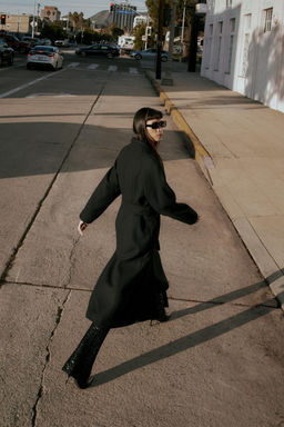 LONG WOOL COAT WITH HIGH NECK - Zara фото 6