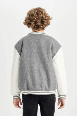 Куртка-бомбер с карманами и воротником на кнопках для мальчиков - Defacto фото 7