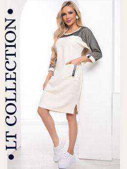 Платье Модная Леди (молочное) П8224