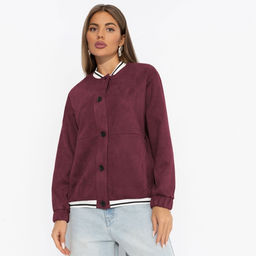 Бомбер из экозамши, Любуйся мной (бордовый) - Charutti фото 2