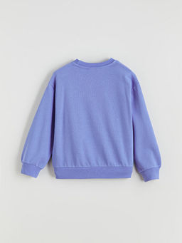 Bisiklet Yaka Goofy Bask?l? K?z ?ocuk Sweatshirt