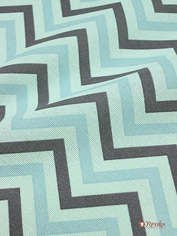 Рогожка Серый зигзаг на мятно-бирюзовом, СОРТ2, ш.1.5м, хлопок-100%, 150гр/м.кв