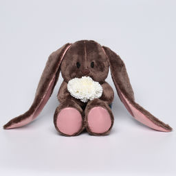 Мягкая игрушка «Li с белыми цветами», заяц, 25 см