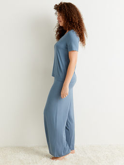 0227VI Пижама жен. (Футболка+Брюки расклеш) jeans - Minimi фото 2