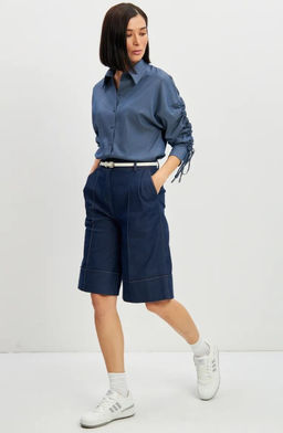 Блузка тонкая джинса OD-858-4 темный джинс OD-858-4 - Tantino фото 24