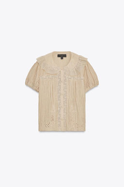 EMBROIDERED PETER PAN COLLAR SHIRT - Zara фото 2