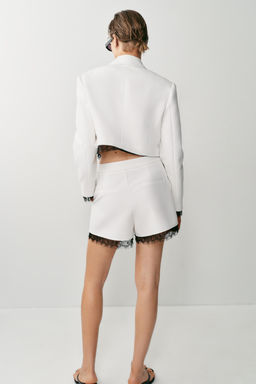 BLAZER COMBINADA ENCAJE HOMBRERAS / Blanco roto - Zara фото 6