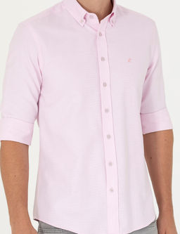 Pembe Slim Fit Uzun Kollu G_mlek