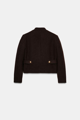WOOL BLEND HIGH NECK JACKET - Zara фото 7