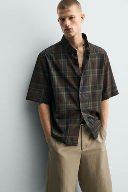 CAMISA REGULAR FIT CUADROS / Marr?n - Zara фото 5