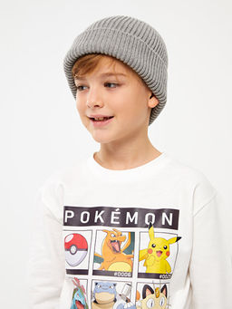 Bisiklet Yaka Pokemon Bask?l? Uzun Kollu Erkek ?ocuk Sweatshirt