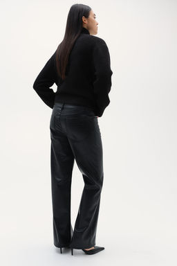 Pantalon revestido de corte recto - H&m фото 3