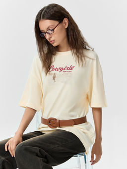 Футболка женская желтая с надписью Cowgirls - Mark formelle фото 6