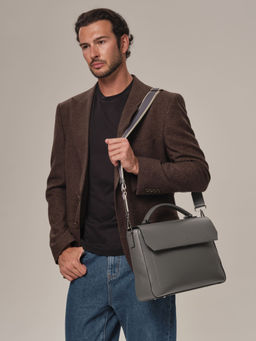 Мужская кожаная сумка Levi DBR 7115 мышиный