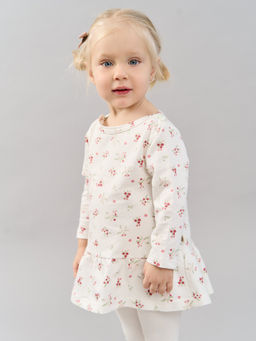 Платье туника с рюшей Цветы 0+