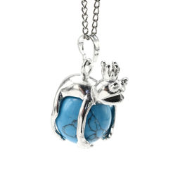 Подвеска с камнем бирюза Царевна лягушка 17*25мм