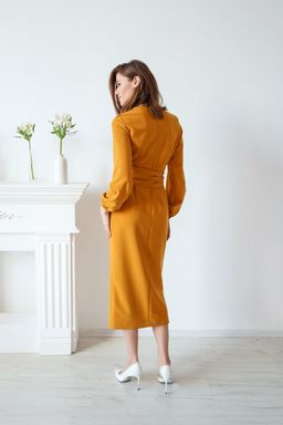 Платье AURA 3078-176 горчица фото 4