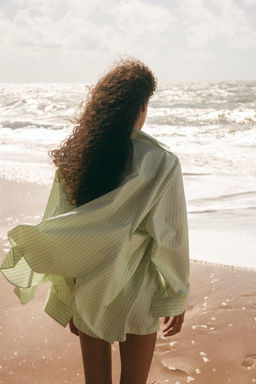 OVERSIZE STRIPED POPLIN SHIRT - Zara фото 4