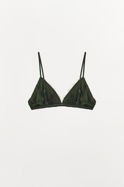 VELVET LACE TRIANGLE BRALETTE - Zara фото 4