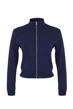 Lacivert Fermuarl? Slim/Vucuda Oturan Orme Sweatshirt TWOSS25SW00006 - Trendyolmilla фото 7