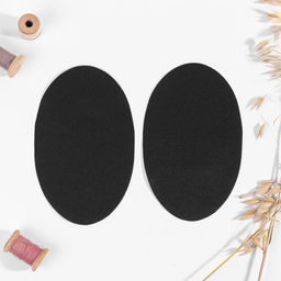 Цена за 2 шт. Заплатки для одежды, 15.5×9.5 см, термоклеевые, 2 шт., чёрные