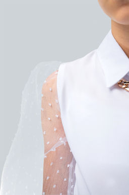 Нарядная блузка для девочки с длинным рукавом Happyfox