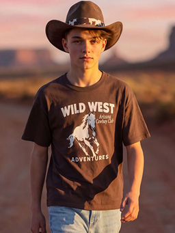 Bisiklet Yaka Bask?l? Erkek ?ocuk Ti??rt