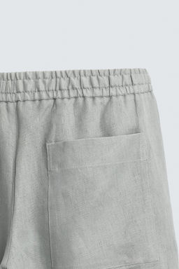 PANTAL?N RELAXED FIT 100% LINO / Marr?n / Topo