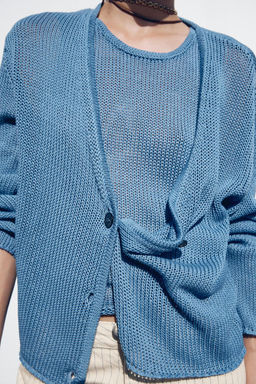 100% COTTON KNIT CARDIGAN - Zara фото 3