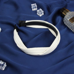 Цена за 2 шт. Ободок для волос «Жаннет», коса плетение, 3 см, бежевый