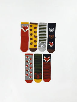 Desenli Erkek ?ocuk Soket ?orap 7li