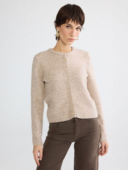 Bisiklet Yaka Y?n Kar???ml? Kad?n Triko H?rka