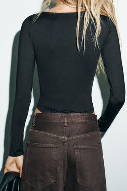 LACE POLYAMIDE BODYSUIT - Zara фото 6