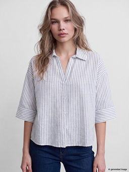 ?izgili Oversize Kad?n G?mlek