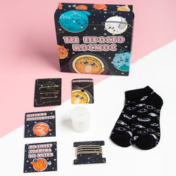 Набор подарочный KAFTAN «Ты просто космос», носки размер 23-25 см, свеча, открытки 2 шт., аксессуары