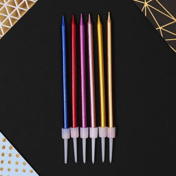 Свечи в торт С Днем Рождения, разноцветные, 6 шт. - Страна карнавалия фото 3