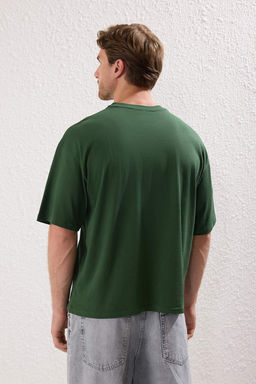 TRENDYOL MAN Siyah Unisex Regular/Normal Kesim Ay?c?k Bask?l? %100 Pamuklu T-Shirt TMNSS25TS00161 - Trendyolmilla фото 4