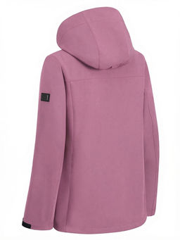 Ветровка женская софтшелл виндстоппер с капюшоном спортивная малинового цвета 9616_1M