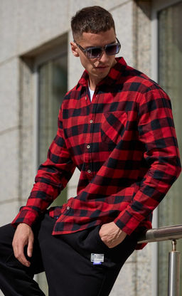 Рубашка фланель F121-0460 red-black - Fine joyce фото 5