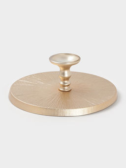 Блюдо для торта «Кувшинка», d=28 см, на ножке, стекло, золотистое