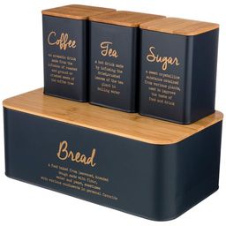 НАБОР ХЛЕБНИЦА 2 в 1 AGNESS NAVY STYLE 6 Л 34*18*12,5 СМ, БАНКА ДЛЯ СЫПУЧИХ 1,1 Л 10*10*14 СМ 3 ШТ  фото 2