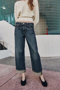 Z1975 RELAXED FIT JEANS WITH TURN-UP HEMS - Zara фото 12