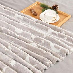 Плед светящийся в темноте Этель Луна 200*220 см,100% п/э, корал-флис  фото 8