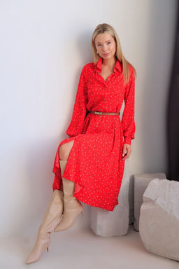 Martichelli Платье-рубашка красное  фото 14