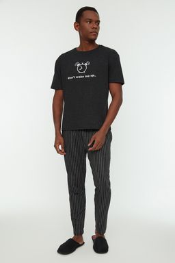 TRENDYOL MAN Haki Regular Fit Bask?l? Pijama Tak?m? THMAW21PT0833 - Trendyolmilla фото 9