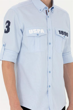 Мужская синяя рубашка с длинным рукавом - U.s. polo assn фото 6