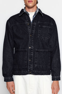 TRENDYOL MAN Orta Mavi %100 Pamuk Regular Fit Denim Kot Ceket TMNAW24CE00004 - Trendyolmilla фото 5