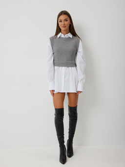 Костюм VN fashion 1030 серый, белый