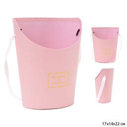 Коробка для цветов трапеция 17х14х22 см / W6641 /уп 10/30/розовая - Галеонтрейд фото 2