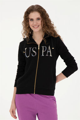 Женский черный базовый свитшот